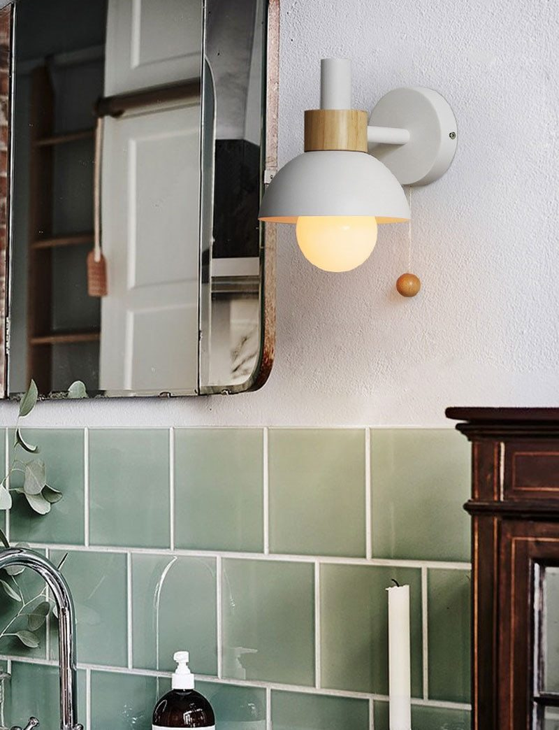 Colorful Wood Globe Wall Lamps