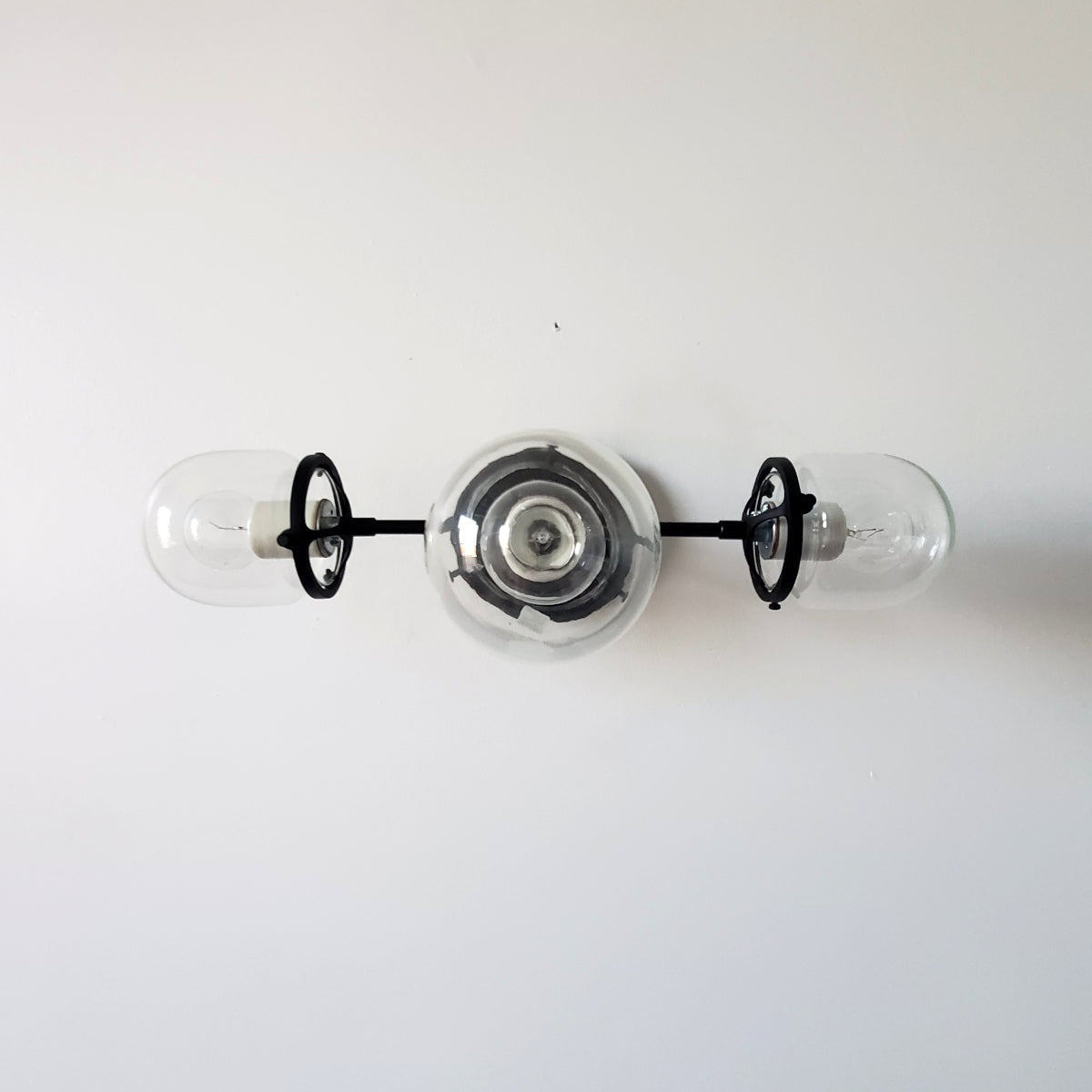 Stylish Three - Light Design Glass Shades Hallway Wall Light