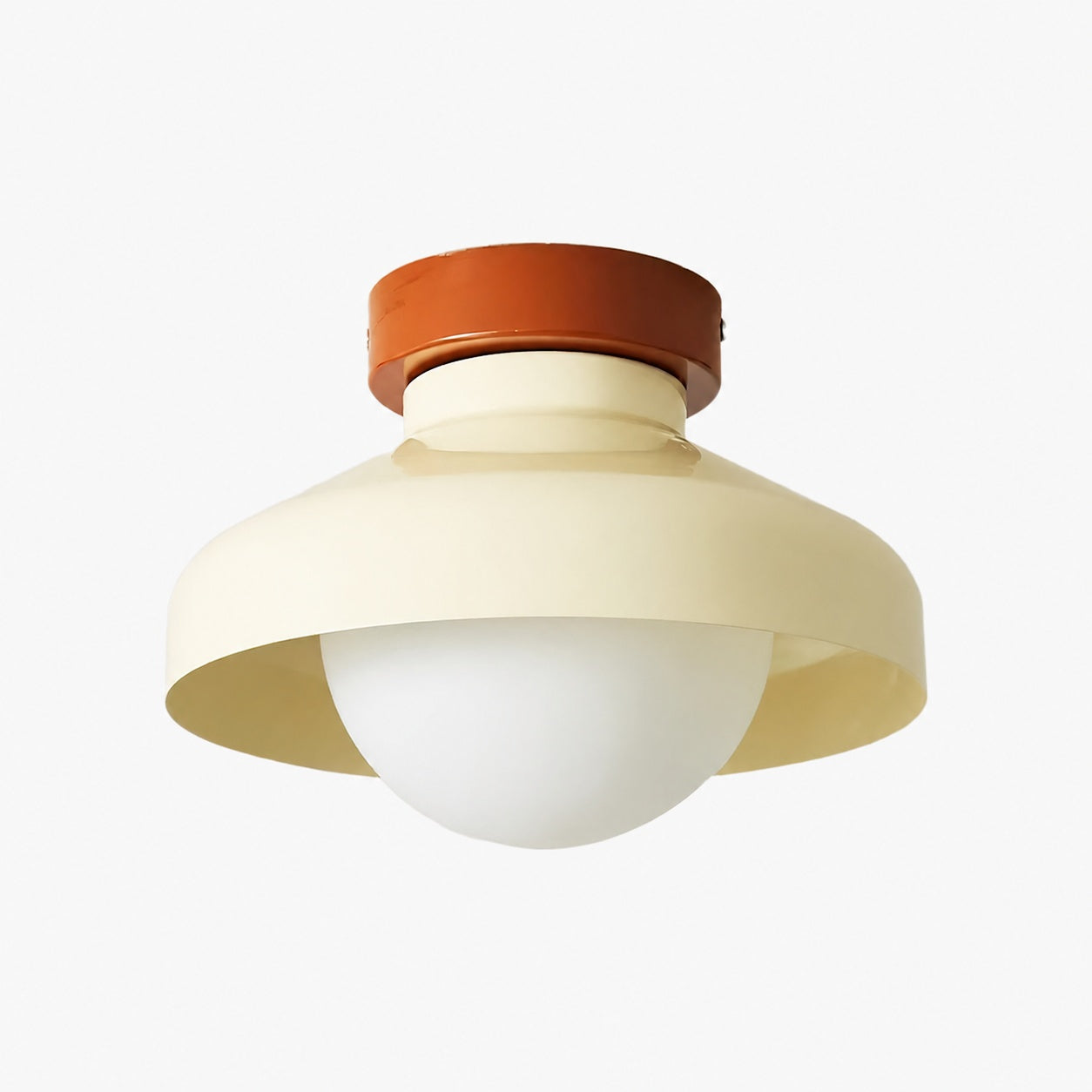 Elystra Modern Ceiling Light Minimalist Glass Shade Metal Fixture for Living Room Kitchen Hallway
