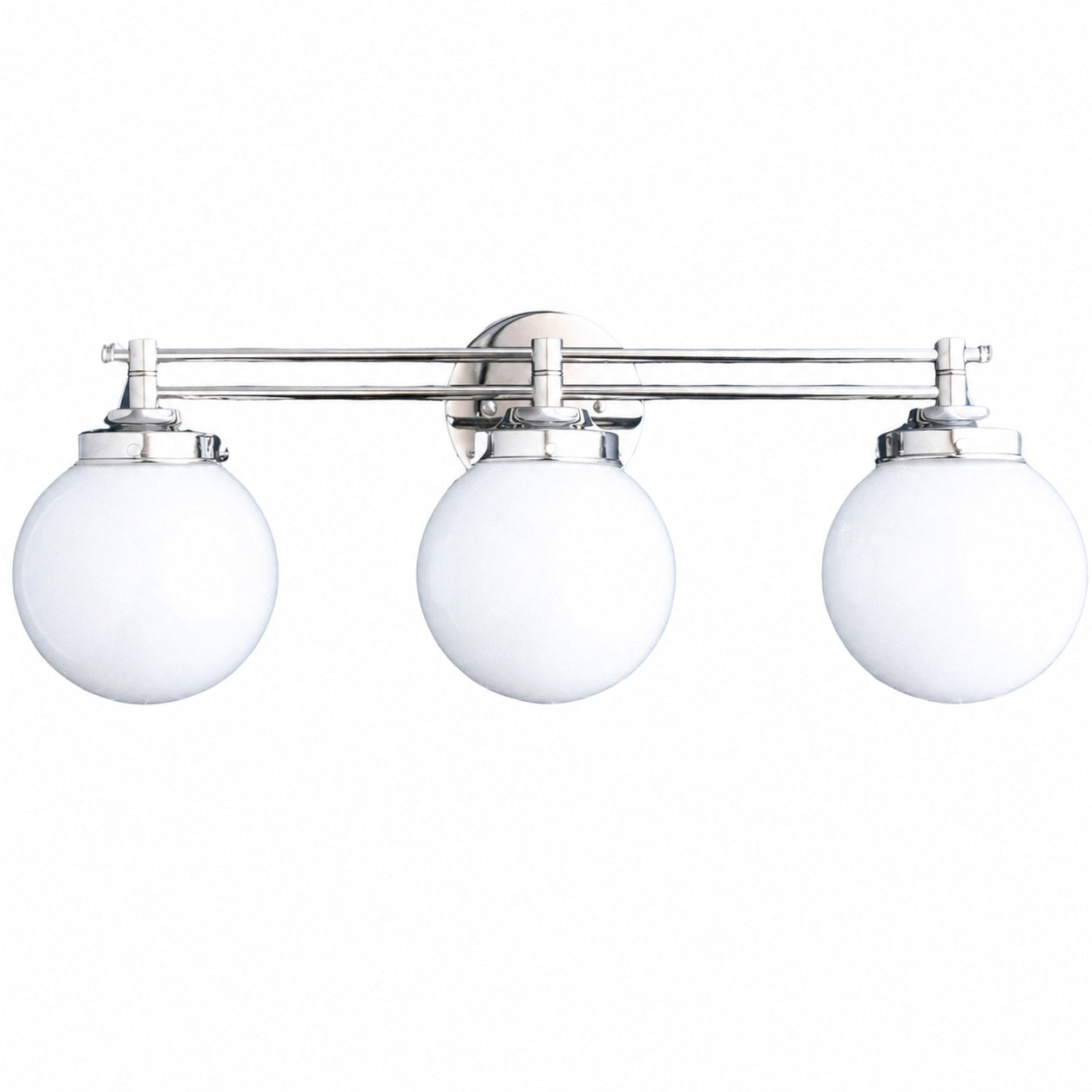 Glorica Glass Contemporary Vanity Light - 3 Light Globe Bathroom Fixture Opal Glass