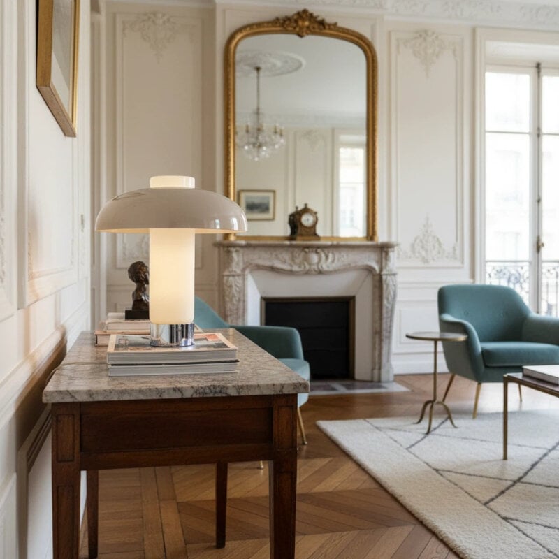 Nera Curved Accent Lamp - Organic Modern Design with Soft Glow for Nightstand or Console Table