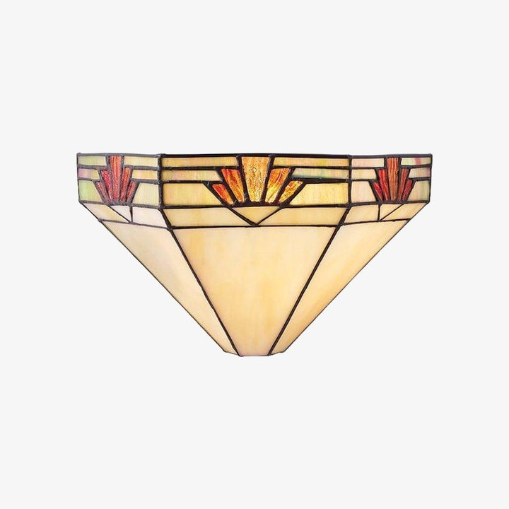TF Nevada Ziggurat Wall Light - Art Deco Stained-Glass Sconce for Hallways & Living Rooms