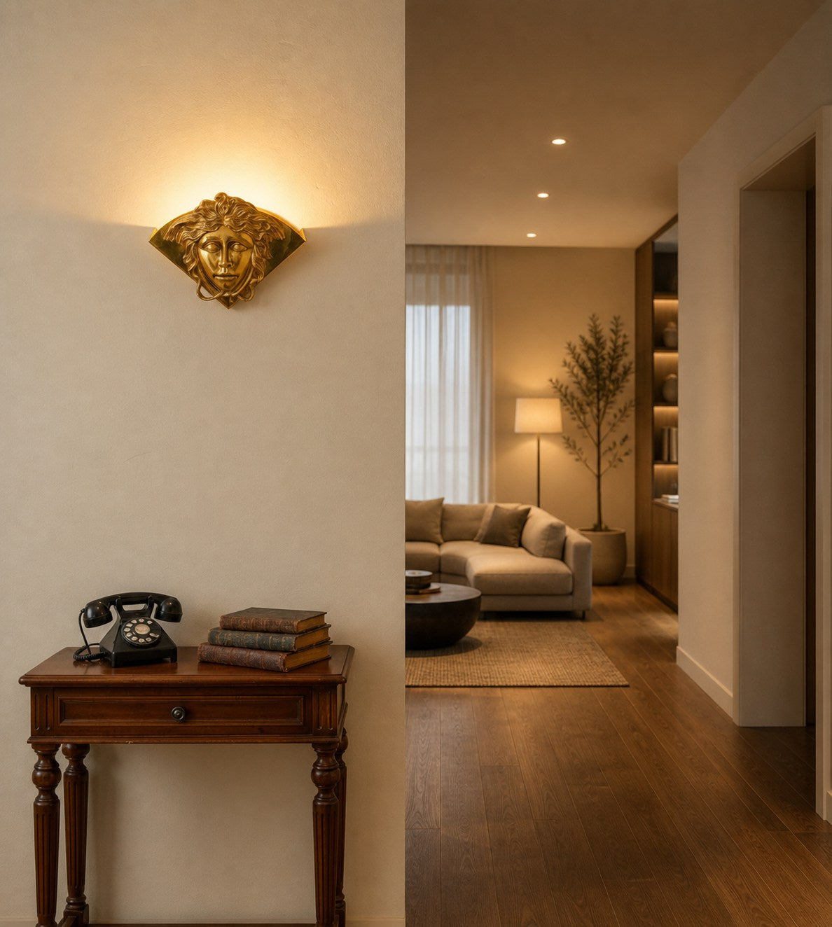 Sphinx Brass Wall Lamp