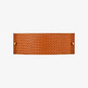 Cognac brown woven leather rectangular wall lamp