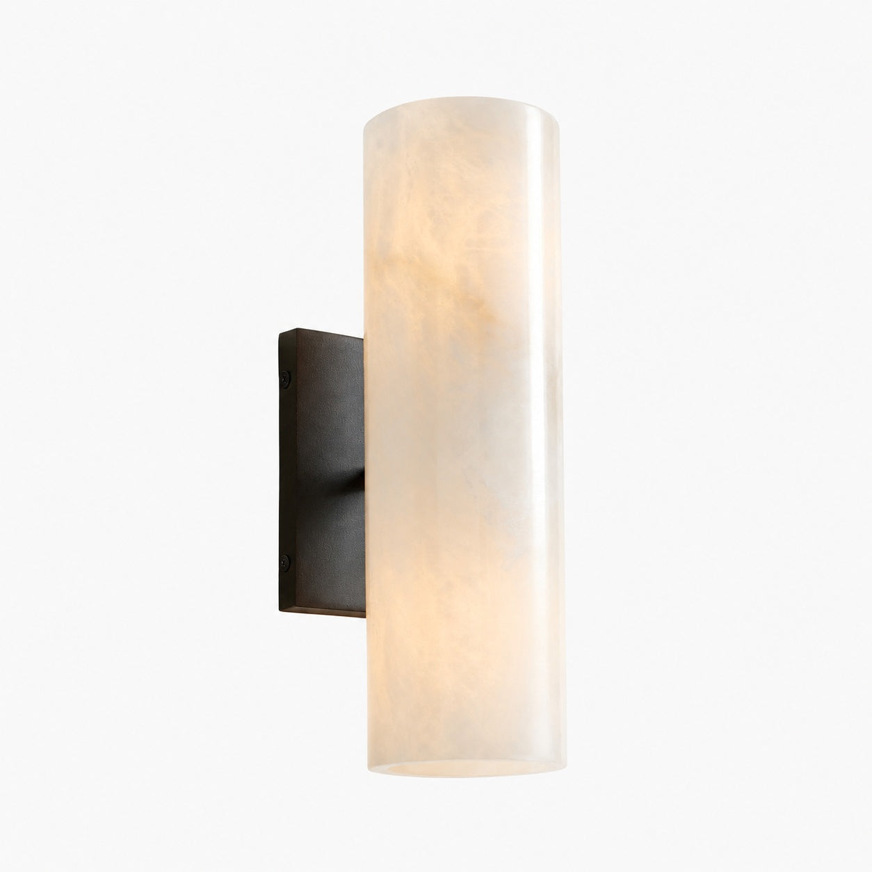 Wolvina Natural Marble Tube Sconce with Sleek Metal Details