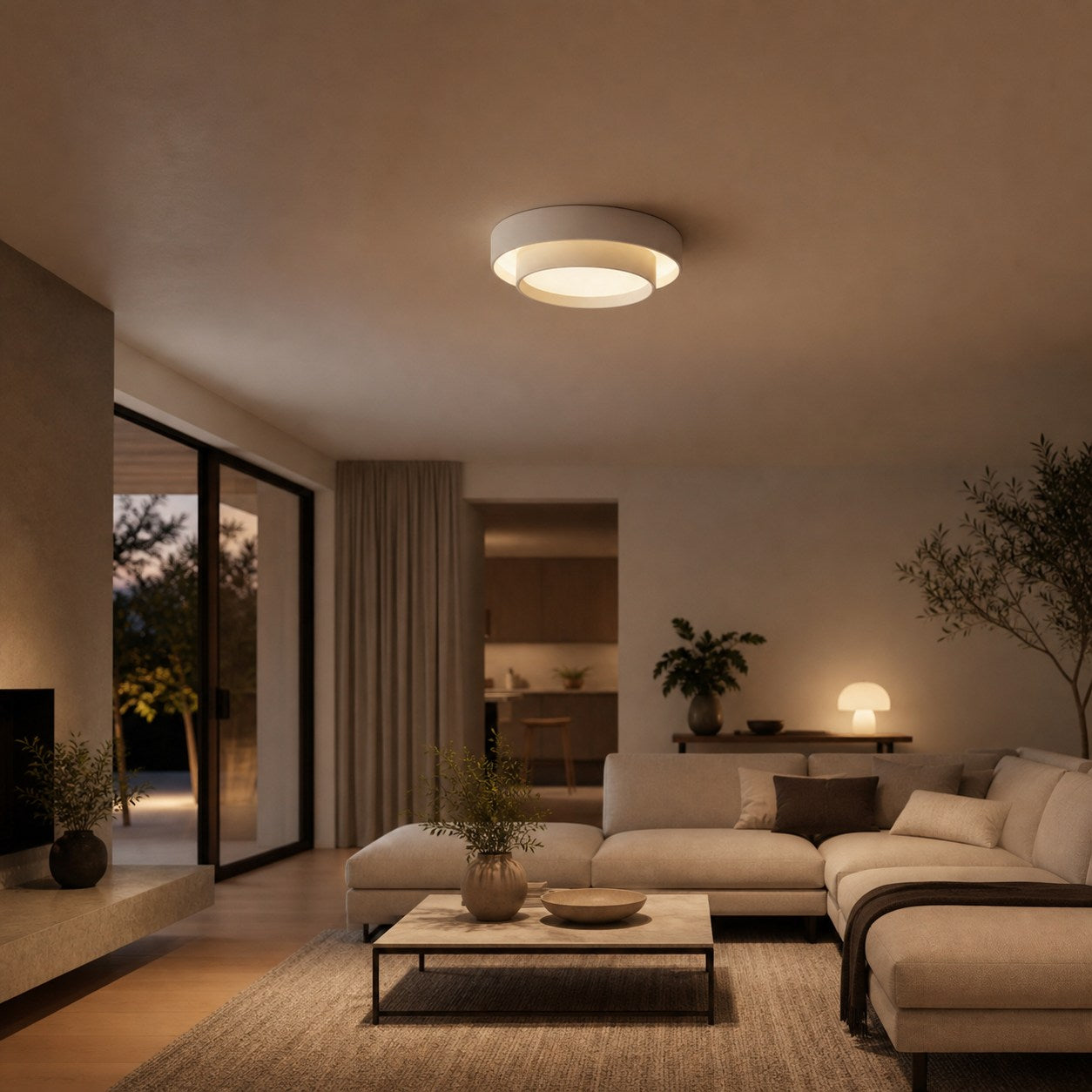 Duomel Round LED Ceiling Fixture - Minimalist Ceiling Lamp for Dining Room N26