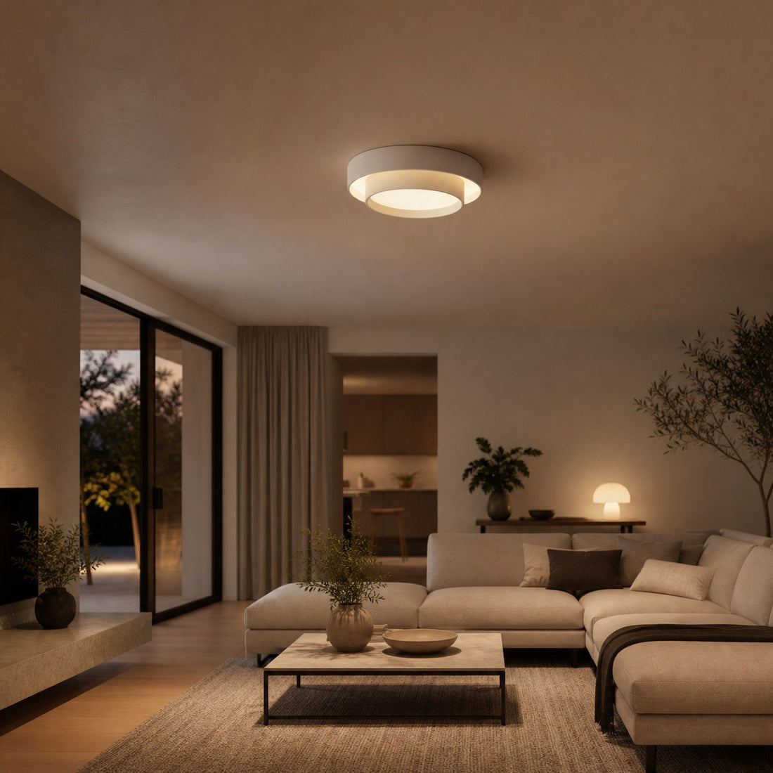 Duomel Round LED Ceiling Fixture - Minimalist Ceiling Lamp for Dining Room N26