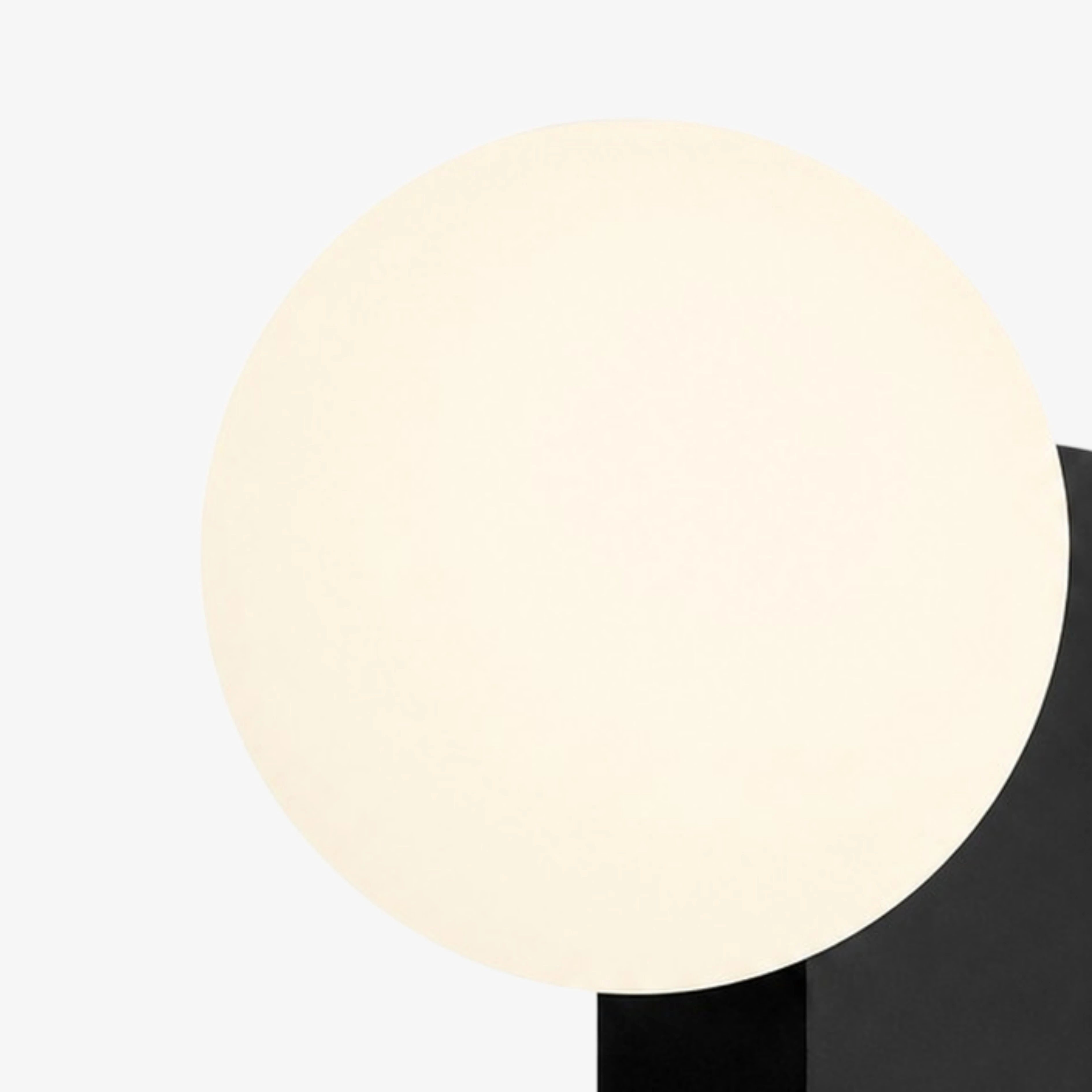 Black folded backplate and opal globe detail