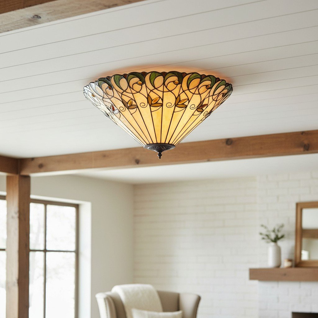 TF Jamelia Light - Decorative Art Glass - Flush Mount Timeless Style for Hallway