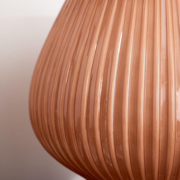 Novarise Ribbed Glass Table Lamp – Textured Glass Accent Lighting