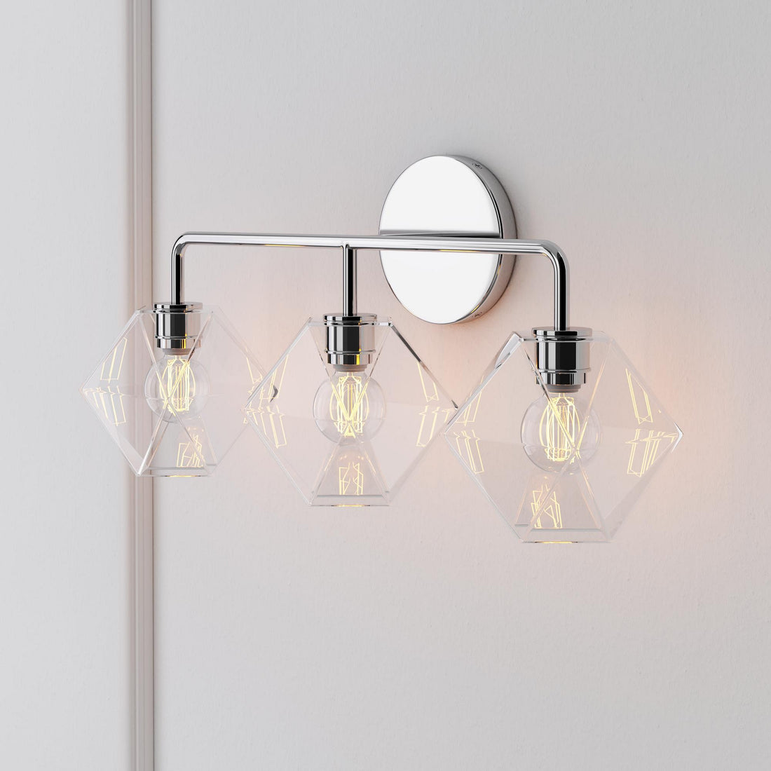 Talvior Geometric Modern Bathroom Sconce - Faceted Shade Light in Luxe Finishes