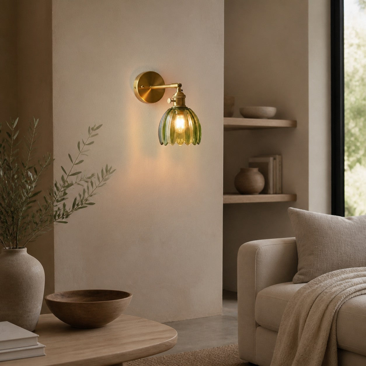 Blossix Floral Tulip Wall Sconce – Modern Wall Lamp Metal Base for Home Interior Lighting U27