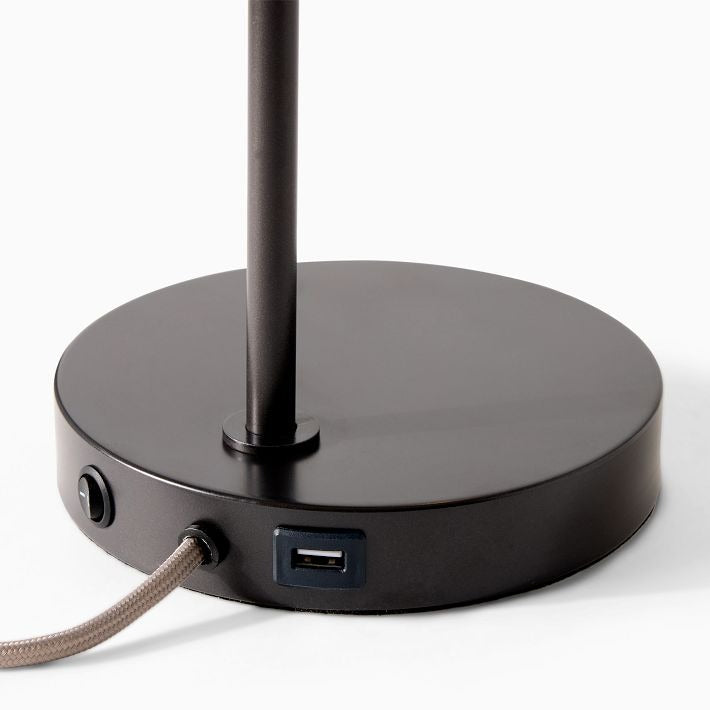 Brina Glass USB Table Lamp - Modern Bedside Desk Light with Style