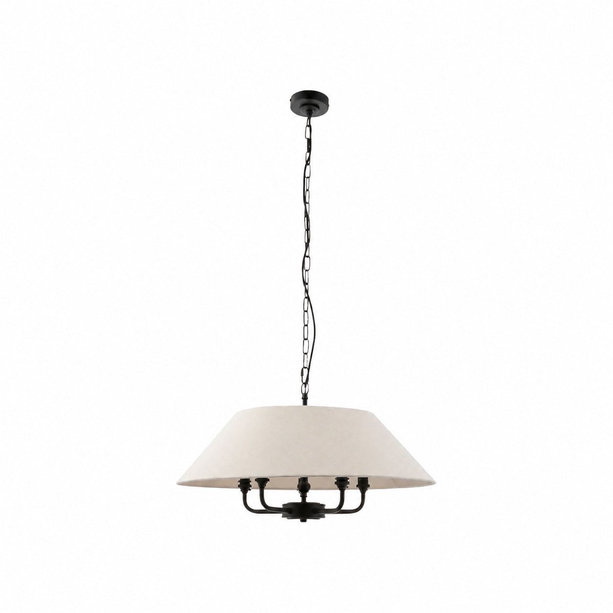 Zevatik Pendant Lamp with Linen Shade – Classic Multi-Light Design for Dining and Living