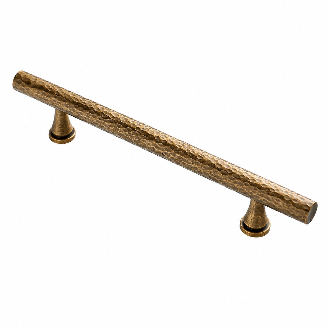 Antique Brass hammered bar pull with 6.3 inch or 160 mm centers