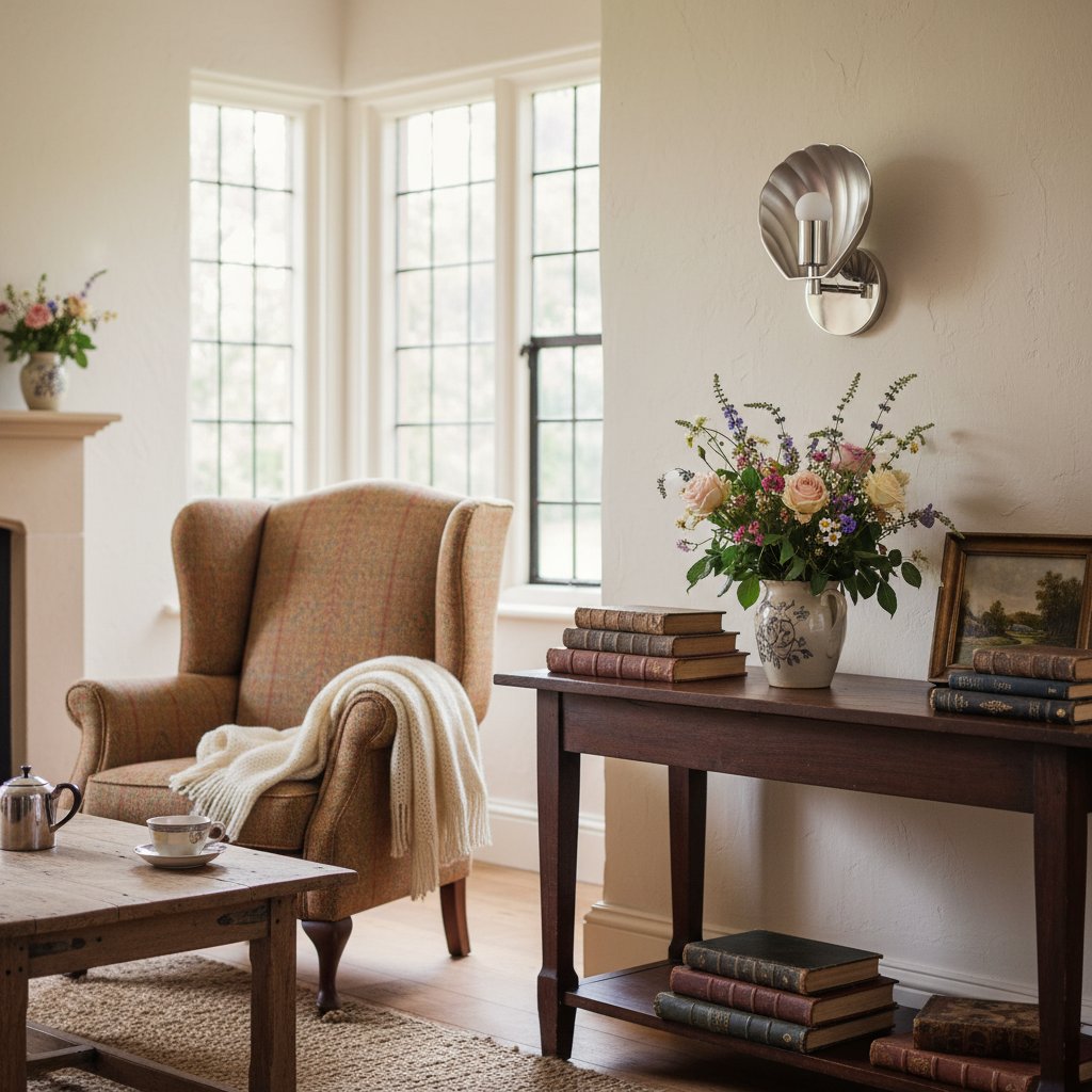 Luminara Modern Art Deco Scalloped Shell Wall Sconce – Hallway & Bedroom Accent Lamp