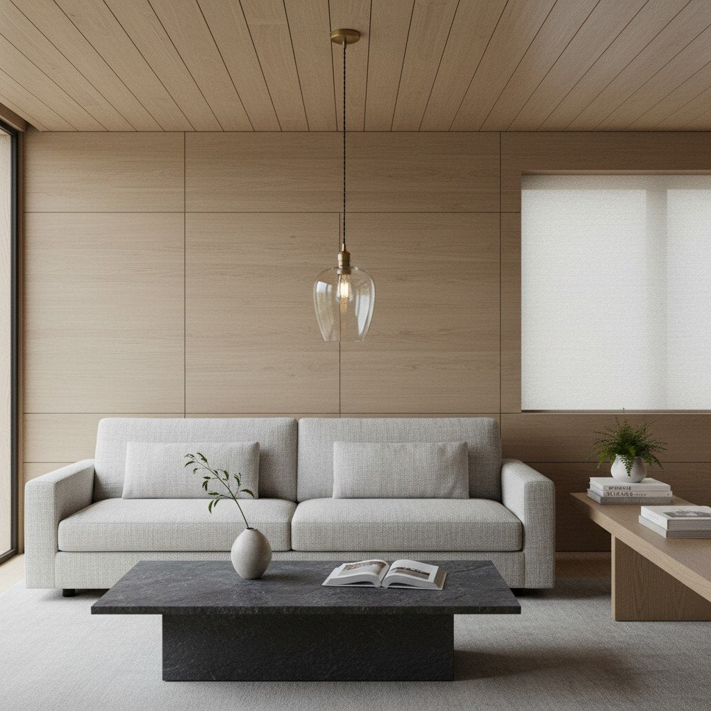Clarione Height-Adjustable Glass Pendant Light - Classic Art Deco Light