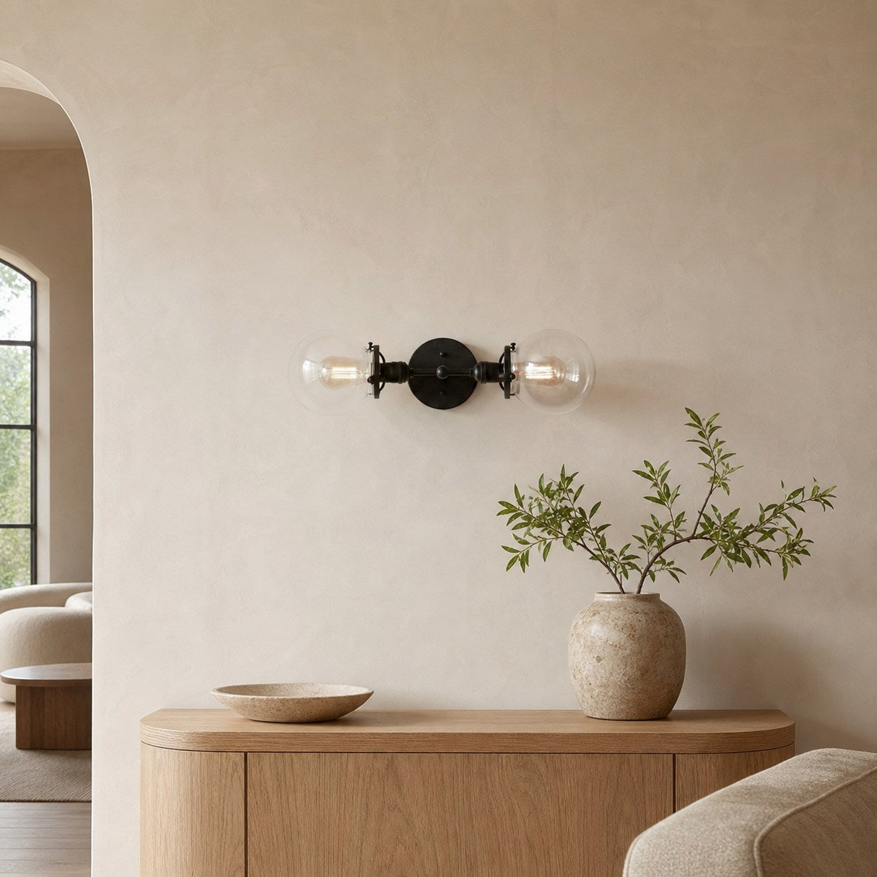 Lumio Globe Industrial Vanity Lighting- Modern Double Globe Wall Light