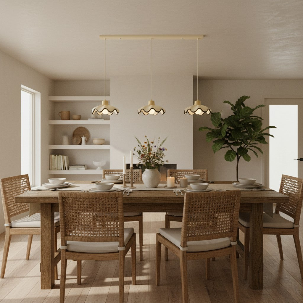 Moliro Scalloped Pendant Light - Modern Wavy Lighting for Dining Room