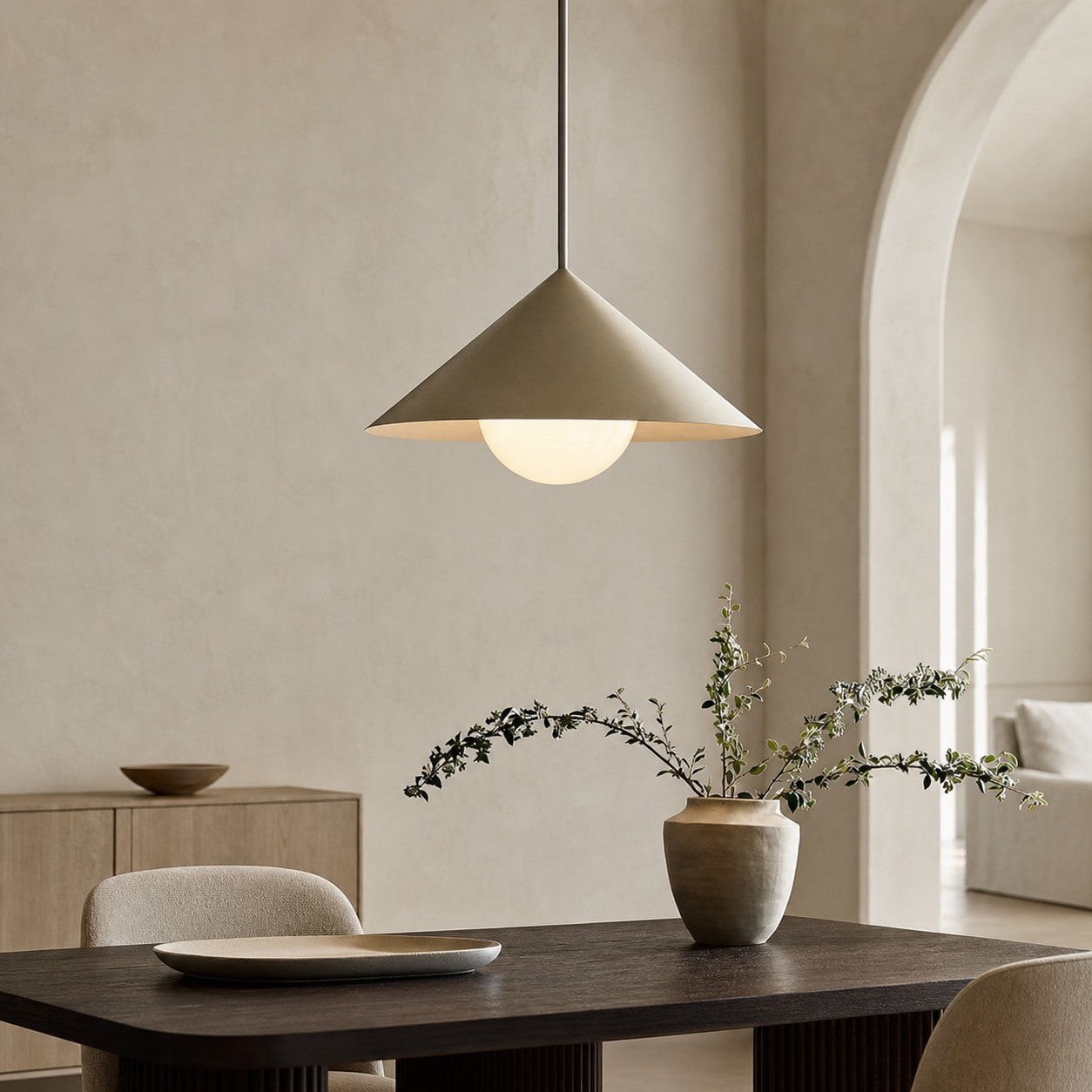 Brivana Adjustable Pendant – Cone Shade Light for Kitchen or Dining