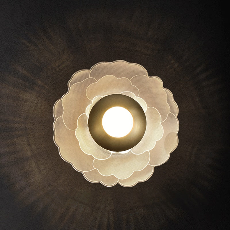 Modern Luxury Flower Round Wall Lamp