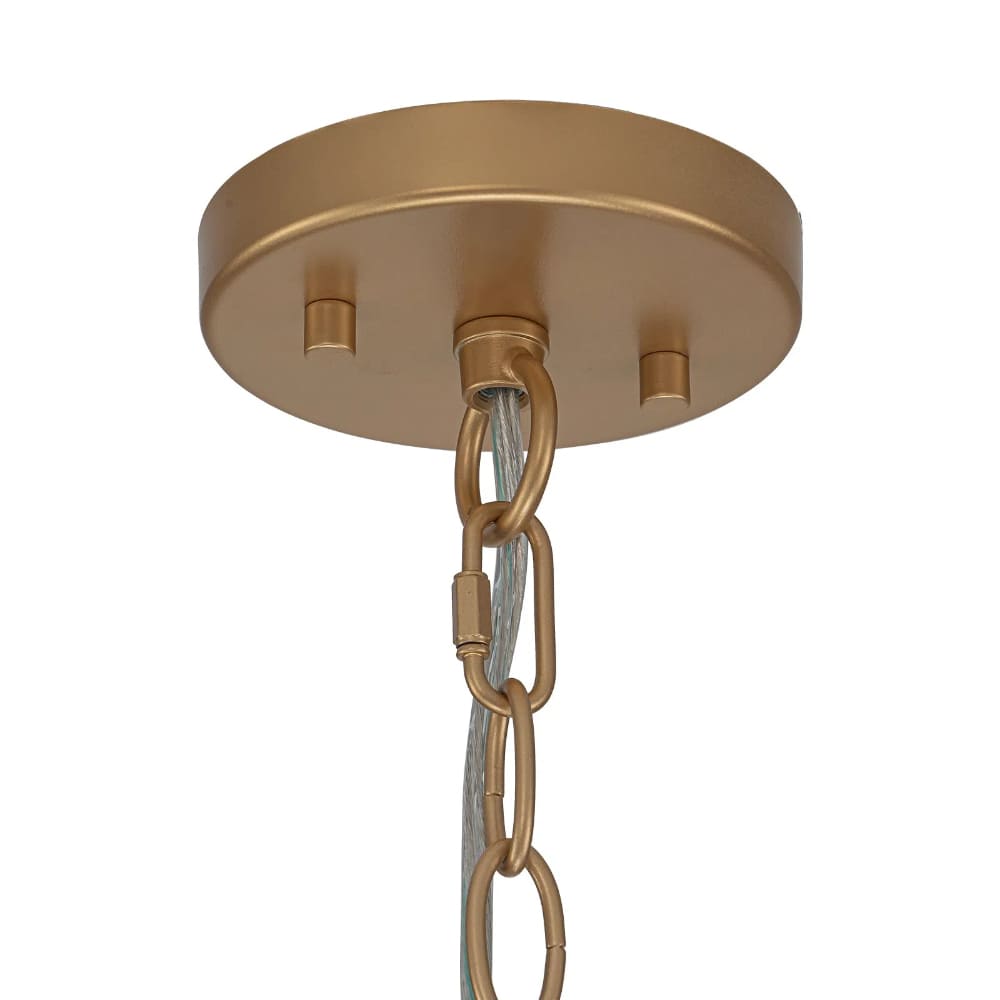 Textured Water Ripple Drum Chandelier - 6-Light Glass Pendant Light