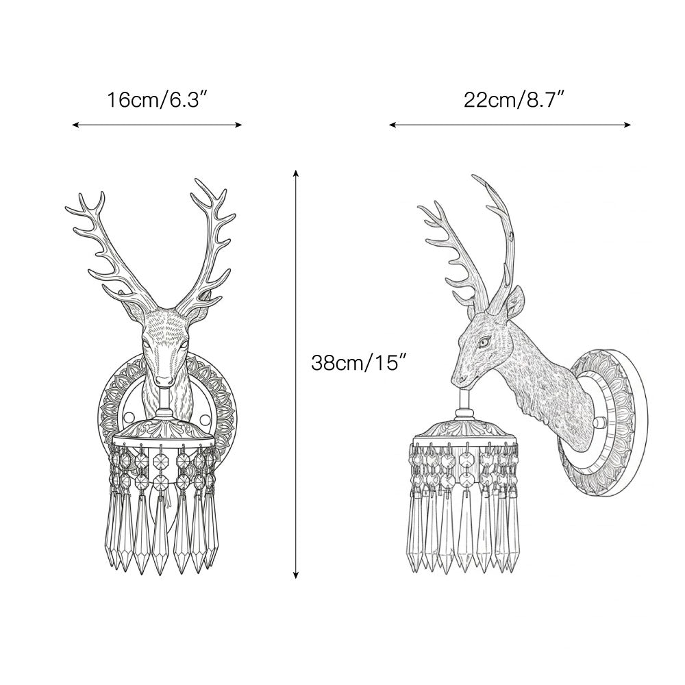 Antler Crystal Wall Lamp
