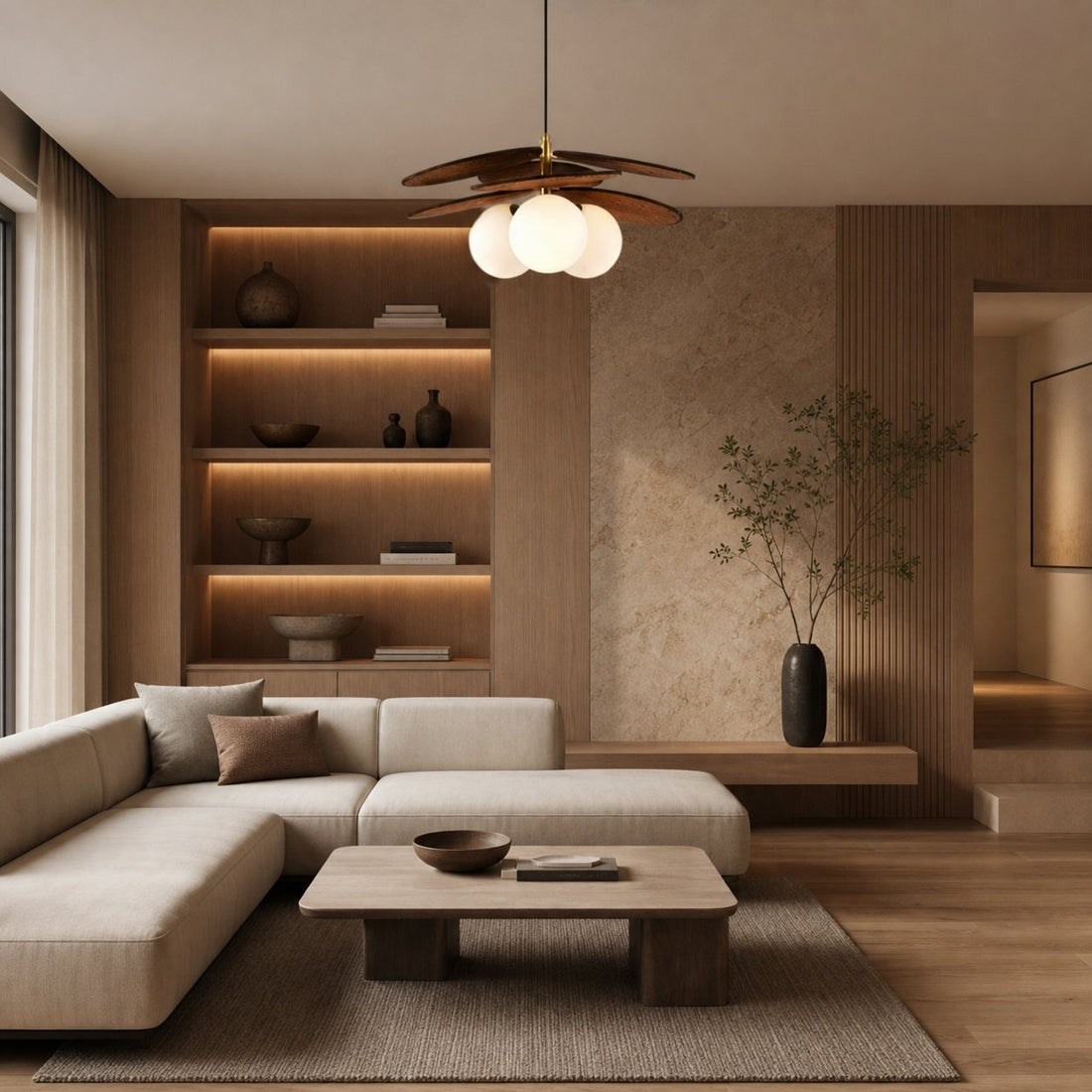 Orrise Artistic Layered Petal Pendant Light - Natural Inspired Lamp for Entryway and Bedroom