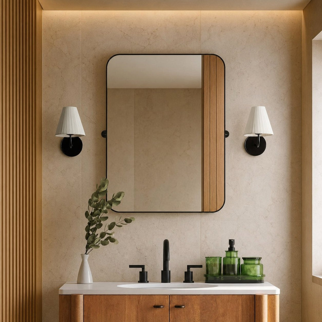 Fibura Sleek Metal Linen Shade Wall Light - Wall-Mounted Art