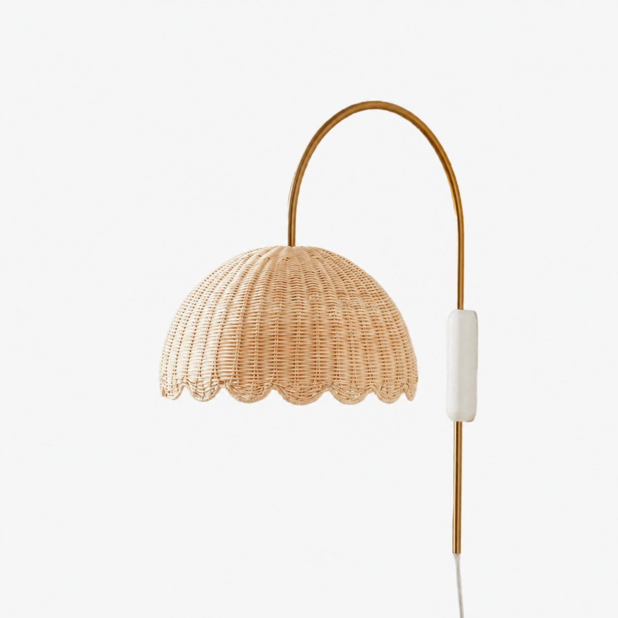 Olvara Scalloped Rattan Bubble Sconce - Whimsical Wall Lamp for Nurseries