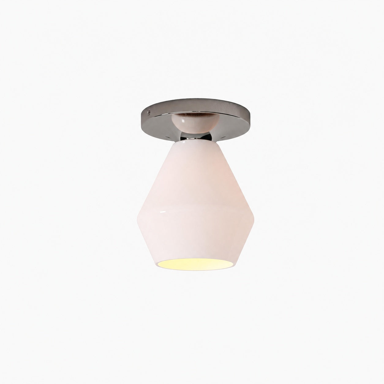 Merin Minimalist Sleek Geometric Glass Flushmount Light