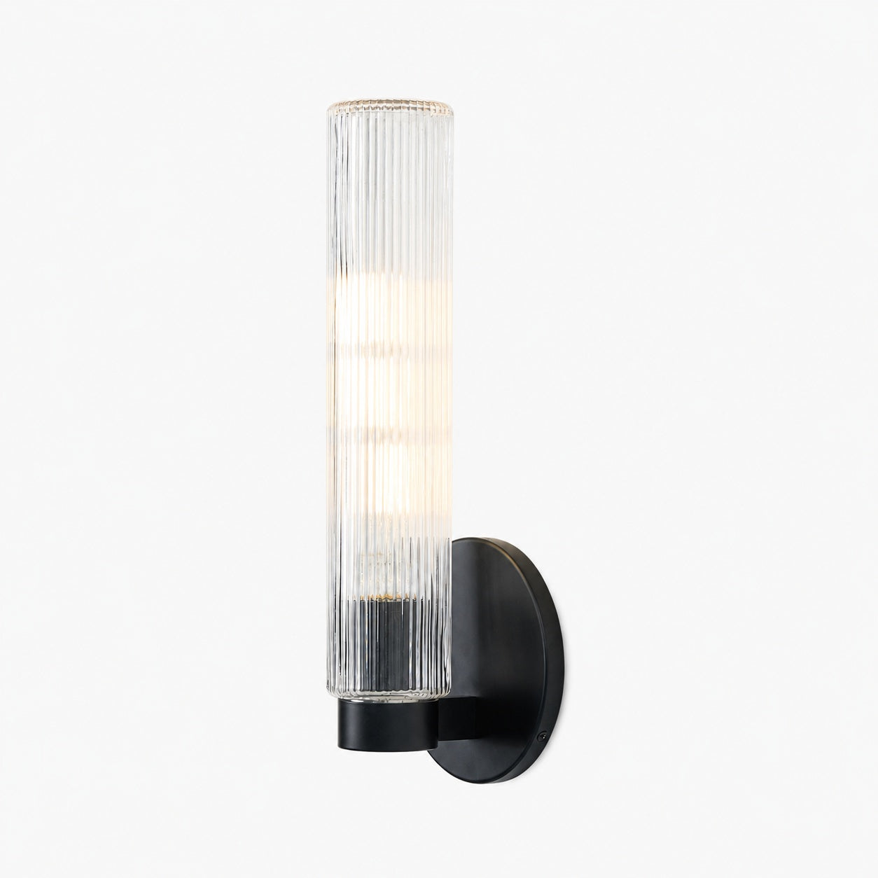 Rivora Fluted Glass Indoor Outdoor Sconce - Modern Wall Light for Home Decor