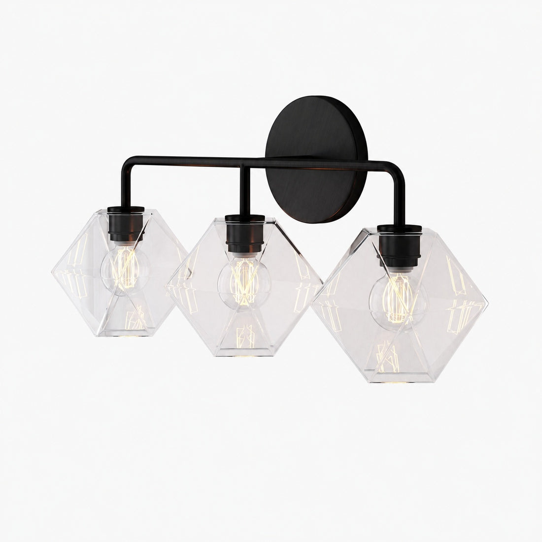 Talvior Geometric Modern Bathroom Sconce - Faceted Shade Light in Luxe Finishes