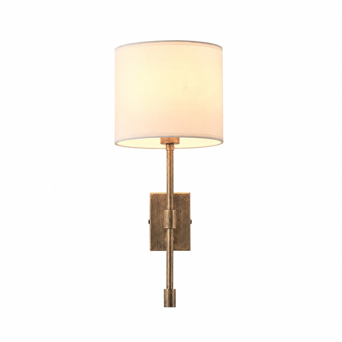 Atticus Fabric Shade Wall Sconce - Modern Brass Wall Light for Bedroom and Hallway