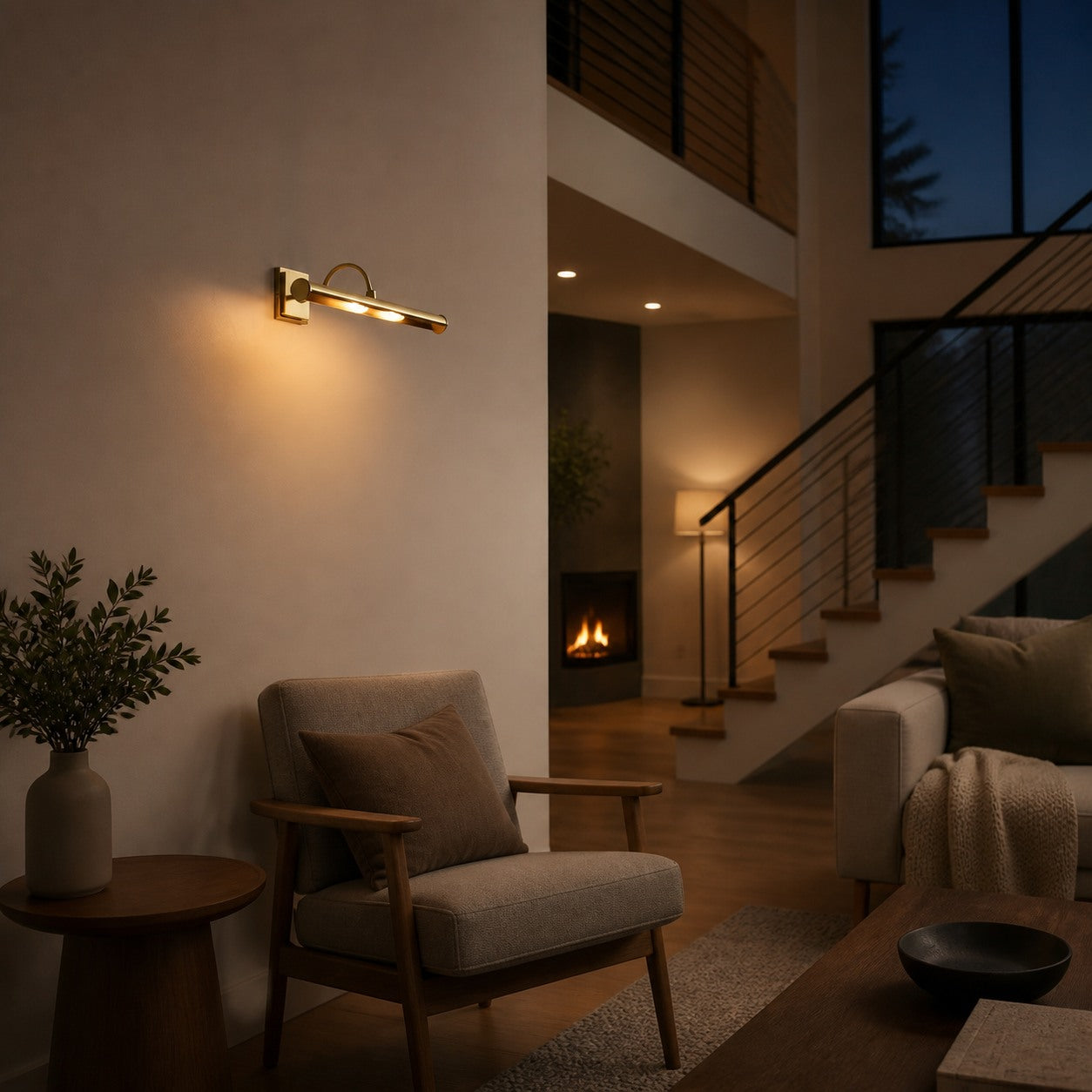 Serena Slim Hood Sconce - Transitional Style Art Lighting For Living Room