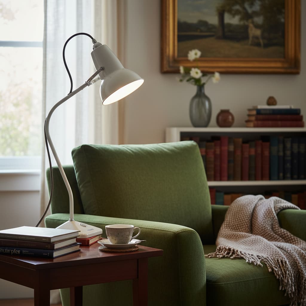 Original 1227 Vintage Style Compact Table Lamp with Metal Base for Home Accent