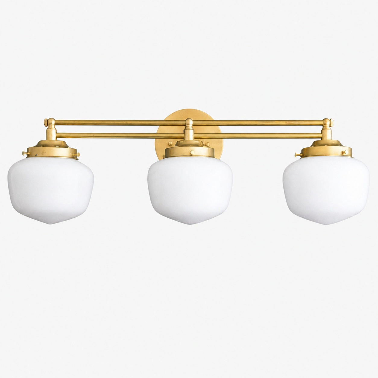 Opalume Glass Art Deco Vanity Light - Bathroom Wall Sconce with White Glass Shades