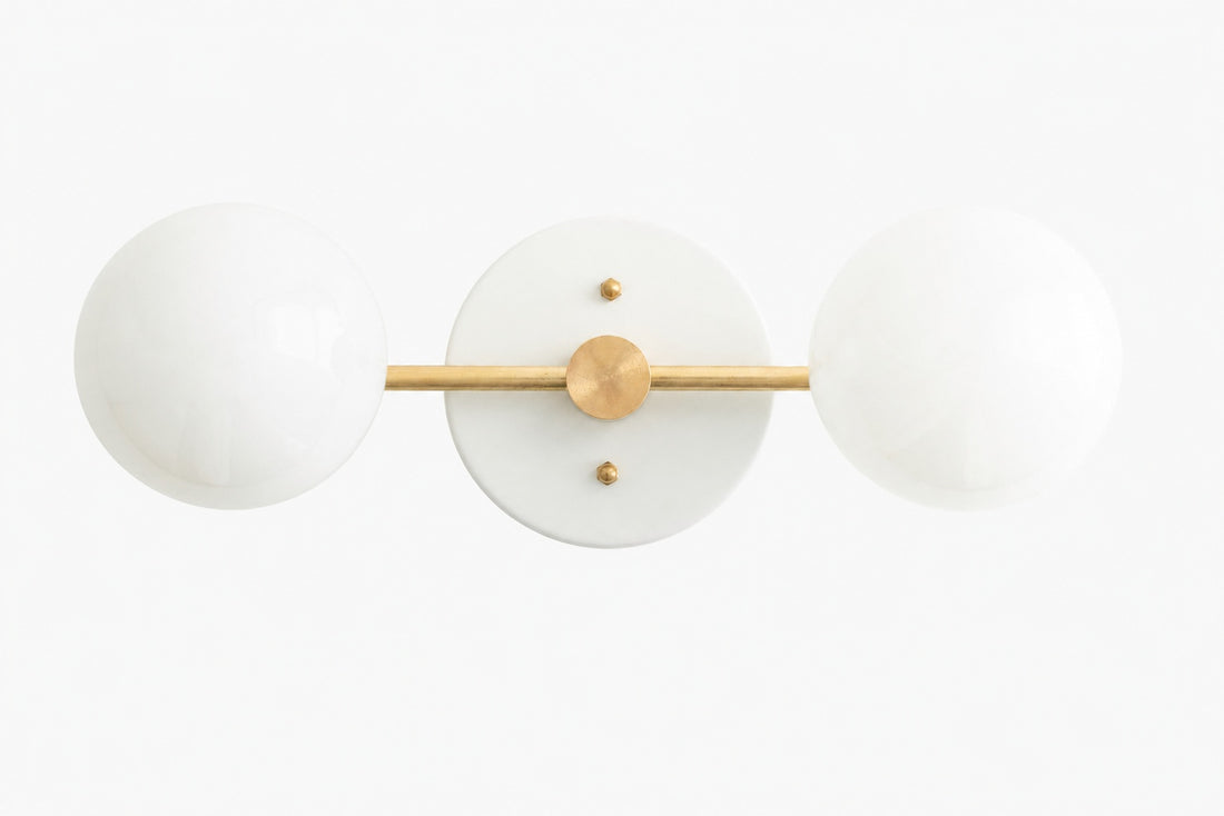 Glorica Glass Vanity Light - Modern Brass Wall Sconce for Bathroom Style