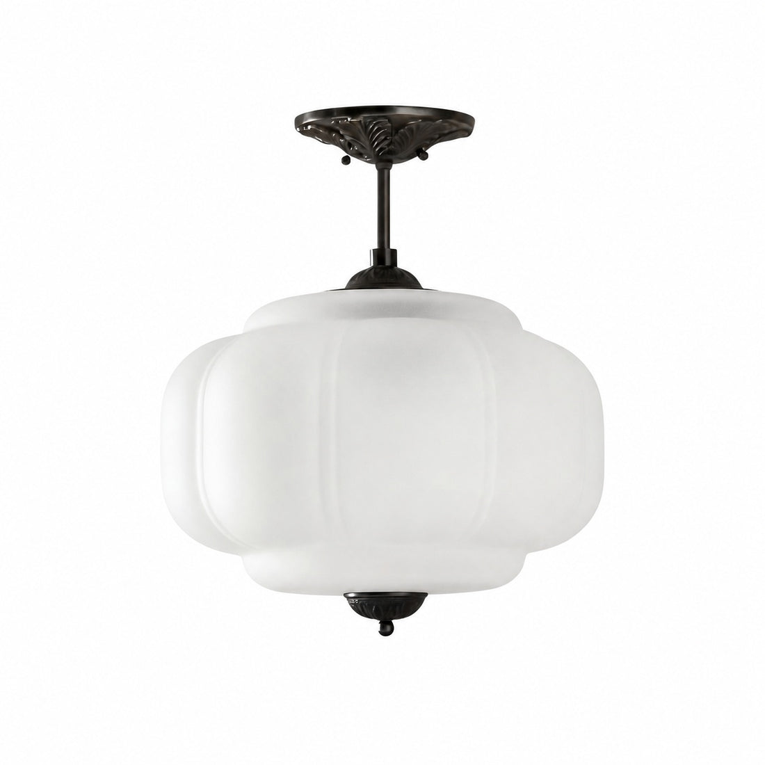 Eloise Vintage Glass Chandelier - Milk Glass Home Accent