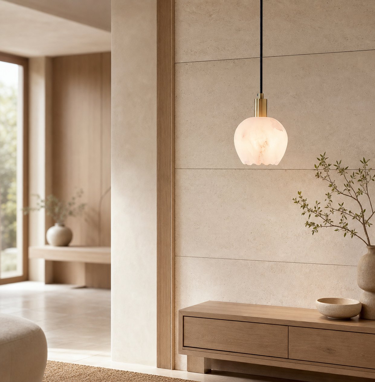 Lilin Alabaster Pendant Light