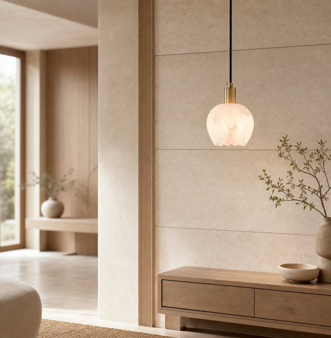 Lilin Alabaster Pendant Light