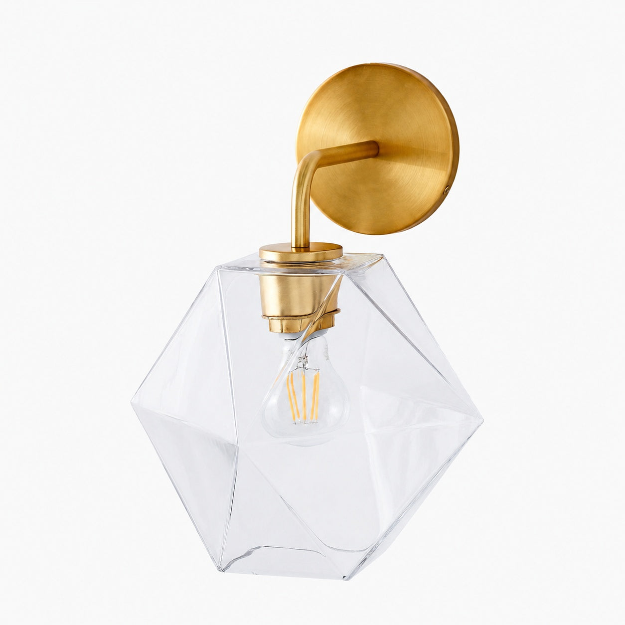 Talvior Geometric Modern Bathroom Sconce - Faceted Shade Light in Luxe Finishes
