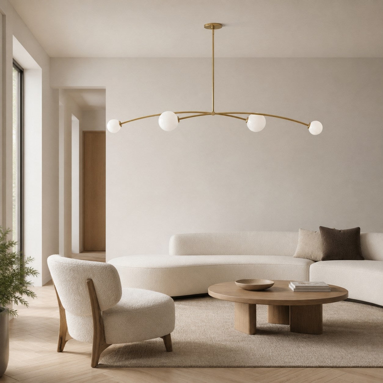 Arden Glass Pendant Chandelier – Minimalist Geometric Design for Modern Interiors