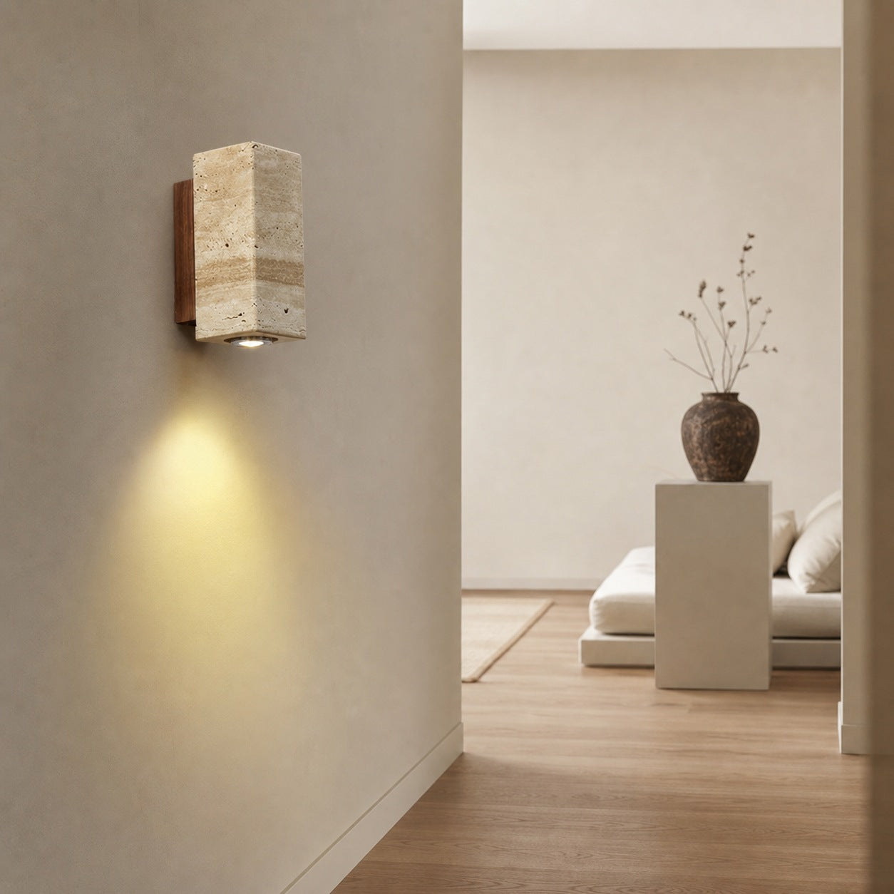 Modern Sculptural Metal Wall Lamp – Minimalist Sconce for Bedroom Living Room Hallway
