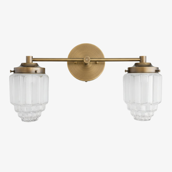 Tierlux Glass Vanity Light - Art Deco Bathroom Fixture with Skyscraper Shades