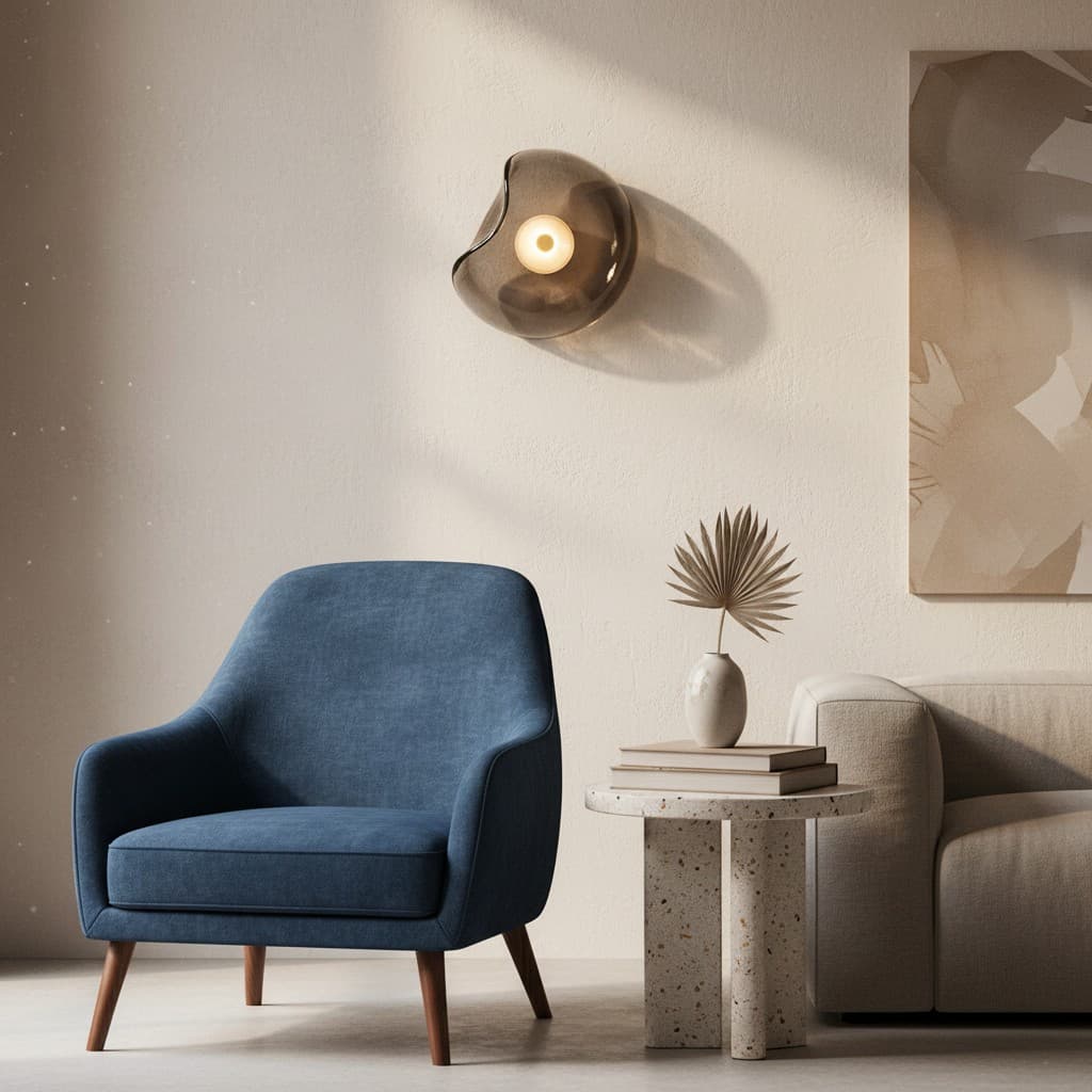 Lunacrest Curved Nebula Inspired Wall Light - Artistic Glass Lighting for Hallway