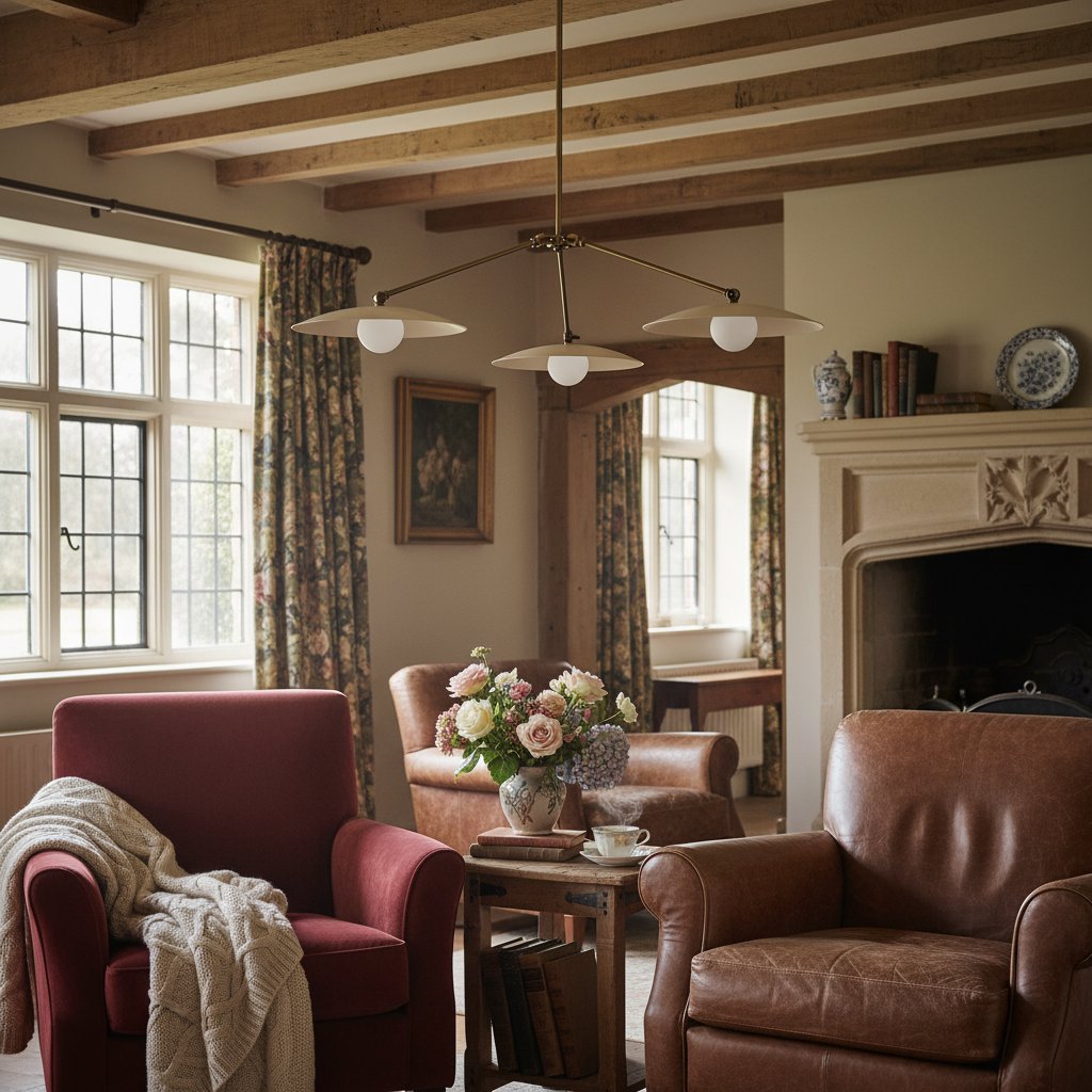 Curva Metal Antique Brass Chandelier - Modern Industrial Lighting Pendant