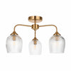 Brazara Multi-Light Glass Shade Pendant Lamp – Curved Metal Arms for Modern Homes