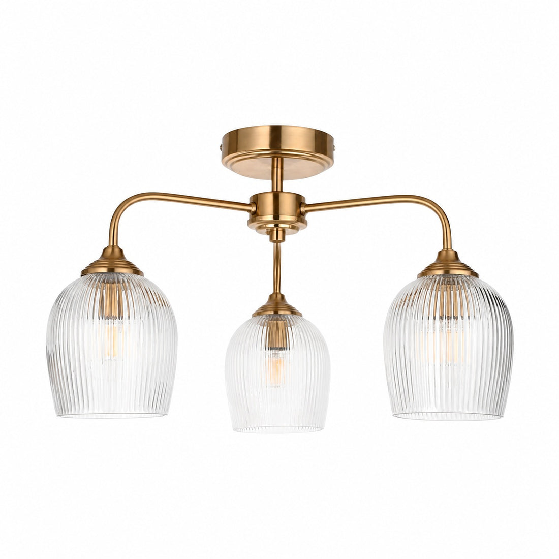 Brazara Multi-Light Glass Shade Pendant Lamp – Curved Metal Arms for Modern Homes