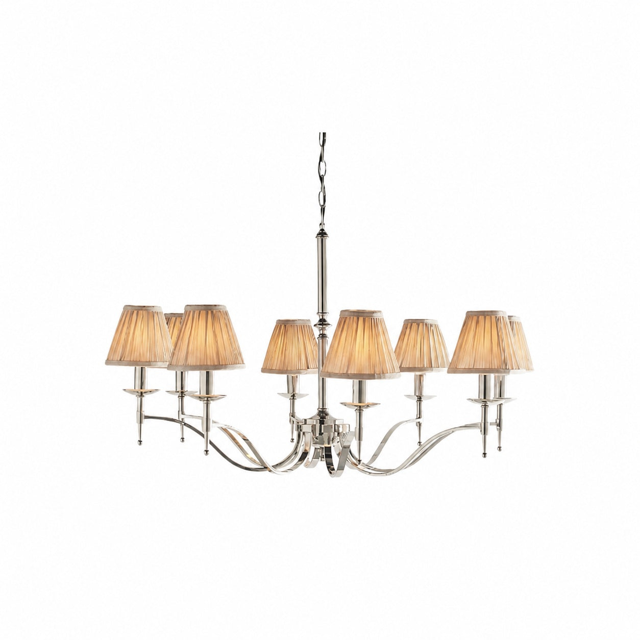 Tela Timeless Classic Elegant Multi Arm Stanford Chandelier - Metal Fabric Lighting for Living Room